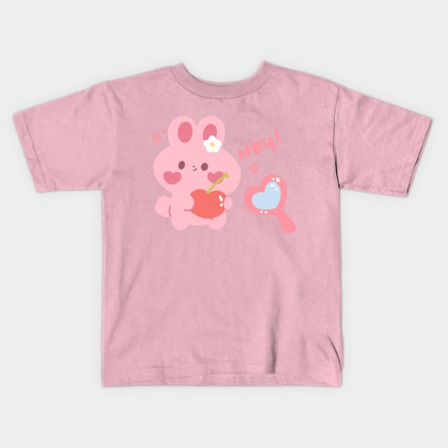 Hey bunny Kids T-Shirt by Napbunny